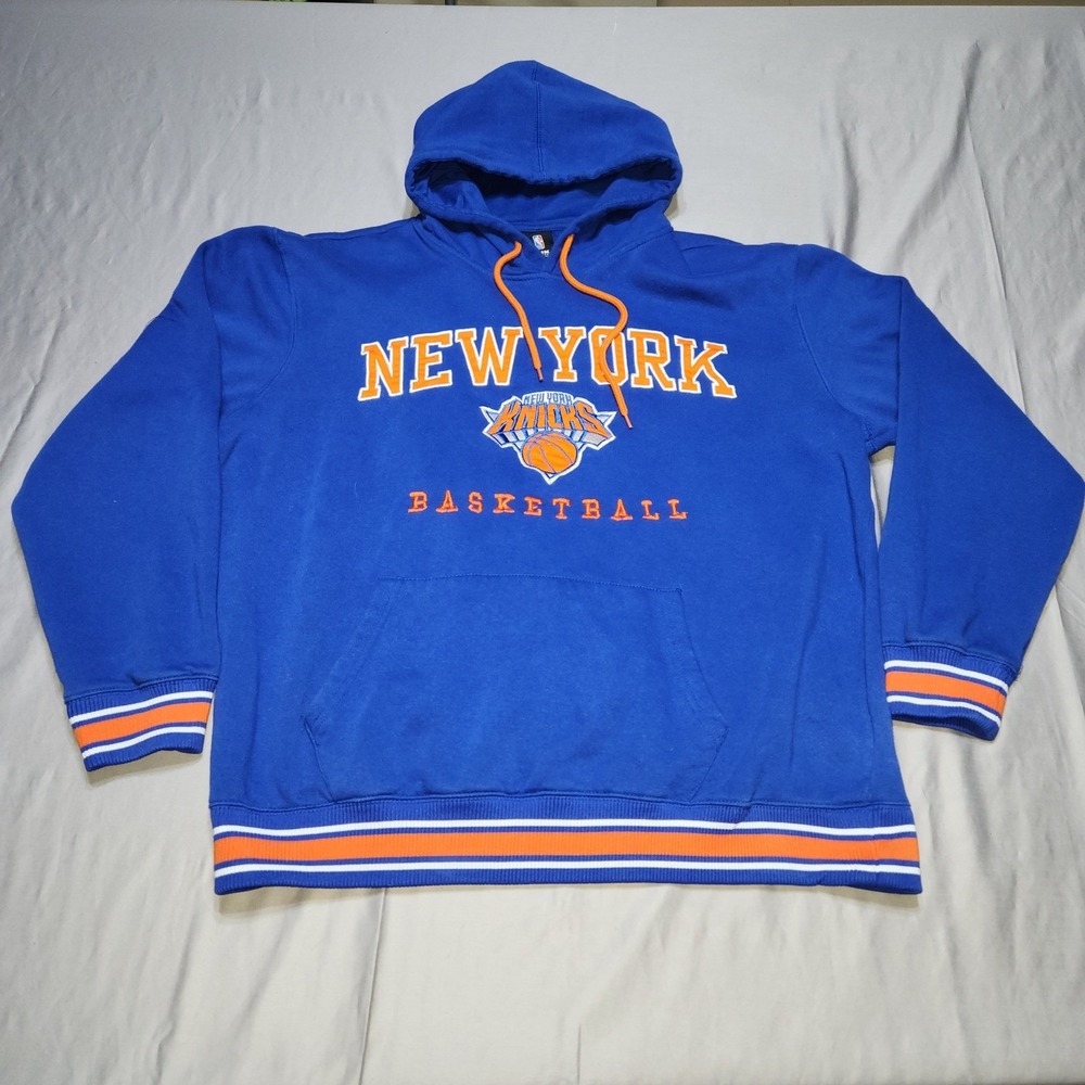 NBA UNK New York‎ Knicks Basketball Hoodie Blue Orange Mens XL Sweatshirt